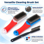 HASTHIP 3-Piece Stainless Steel Wire Brush Set with Two 8-Row Brushes and Slim Gap Brush