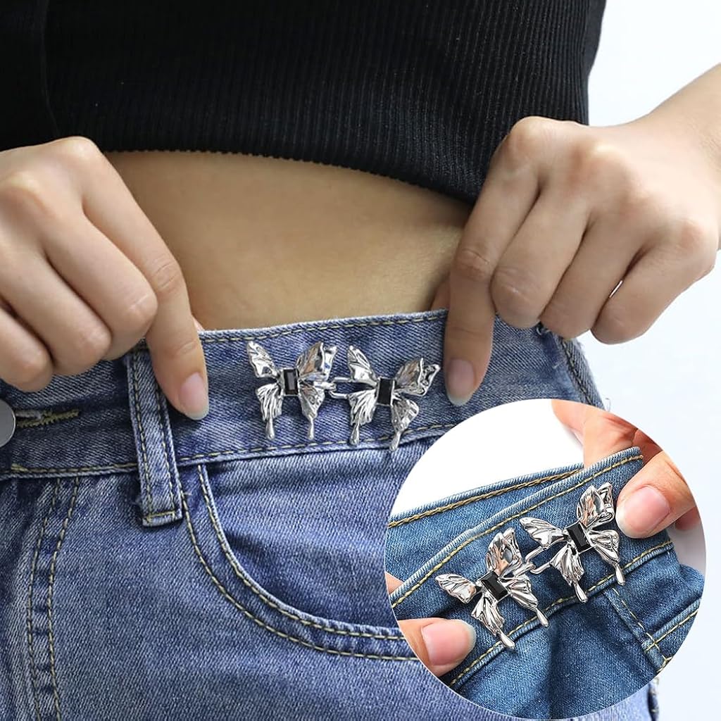 HASTHIP® 2 Sets Jeans Tightening Clips, Buttons for Jeans