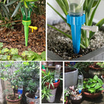 HASTHIP Plant Watering Spikes for Flower Pots with Adjustable Flow Valve and 6Pcs PP Drippers | DIY Self Watering System for Indoor Outdoor Planters