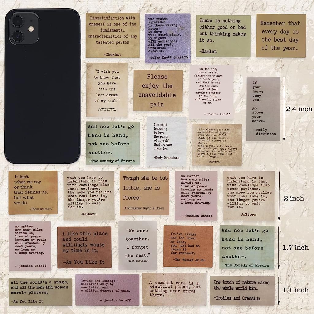 HASTHIP Motivational Quote Stickers for Journaling and Scrapbooking with 180 PVC Waterproof Vintage Designs | Ideal for Planners and Laptops