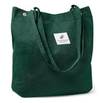 HASTHIP® Bolso de Mano para Mujer de Pana con Gran Capacidad,Bolsa Tote Corduroy con Bolsillo Interior,Bolso Hombro Casual para Escuela Trabajo Viajes Compras y Uso Diario
