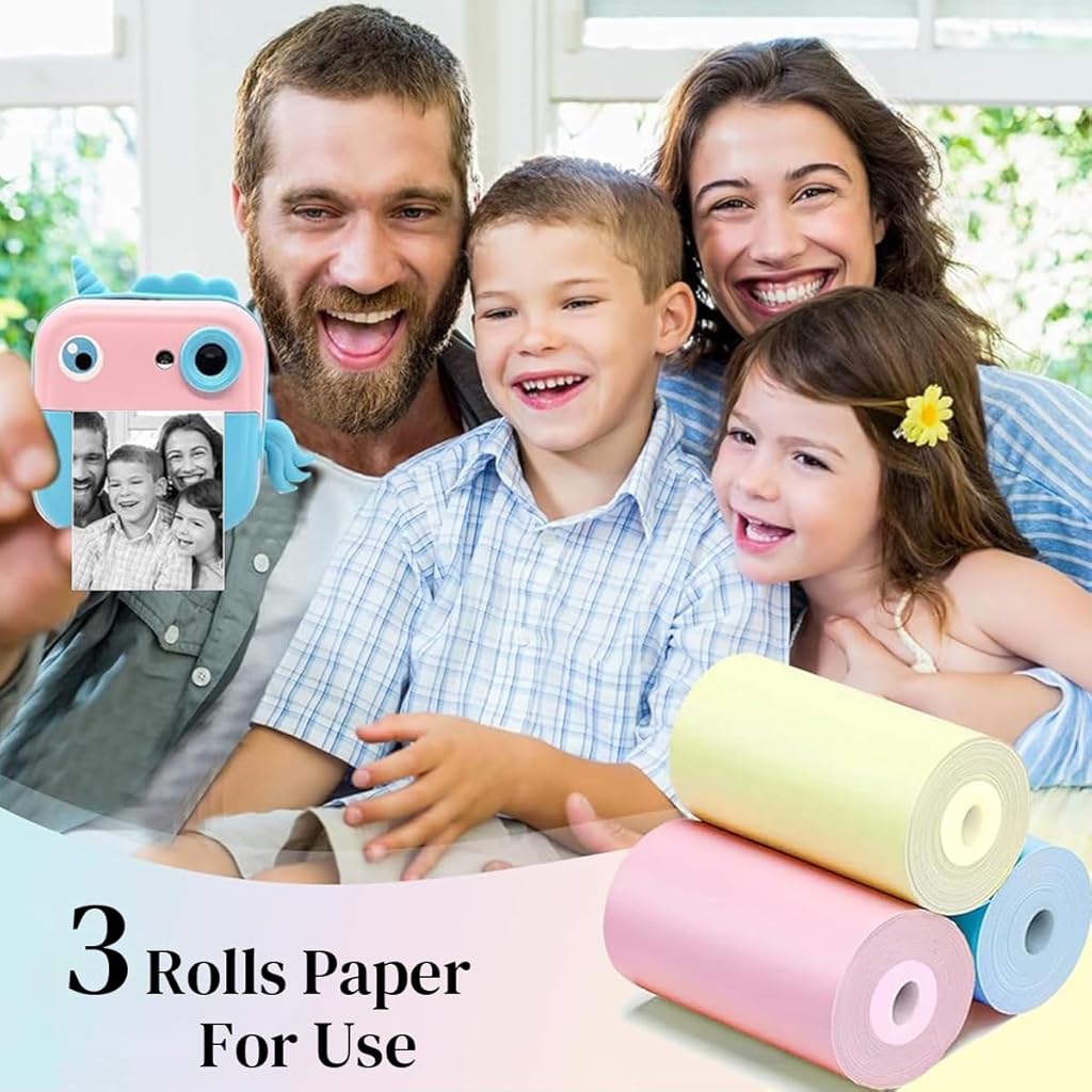 HASTHIP® 3 Rolls Thermal Printer Paper 57x25mm,3 Color Mini Refill Paper Rolls for Portable Bluetooth Receipt and Sticker Printers,High-Quality Smooth Printing 5 Metres Each Roll