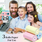 HASTHIP® 3 Rolls Thermal Printer Paper 57x25mm,3 Color Mini Refill Paper Rolls for Portable Bluetooth Receipt and Sticker Printers,High-Quality Smooth Printing 5 Metres Each Roll