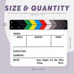 HASTHIP Clapper Board for Filmmaking with Magnetic Strips and 24 x 30cm Acrylic Design | 2 PCS Set