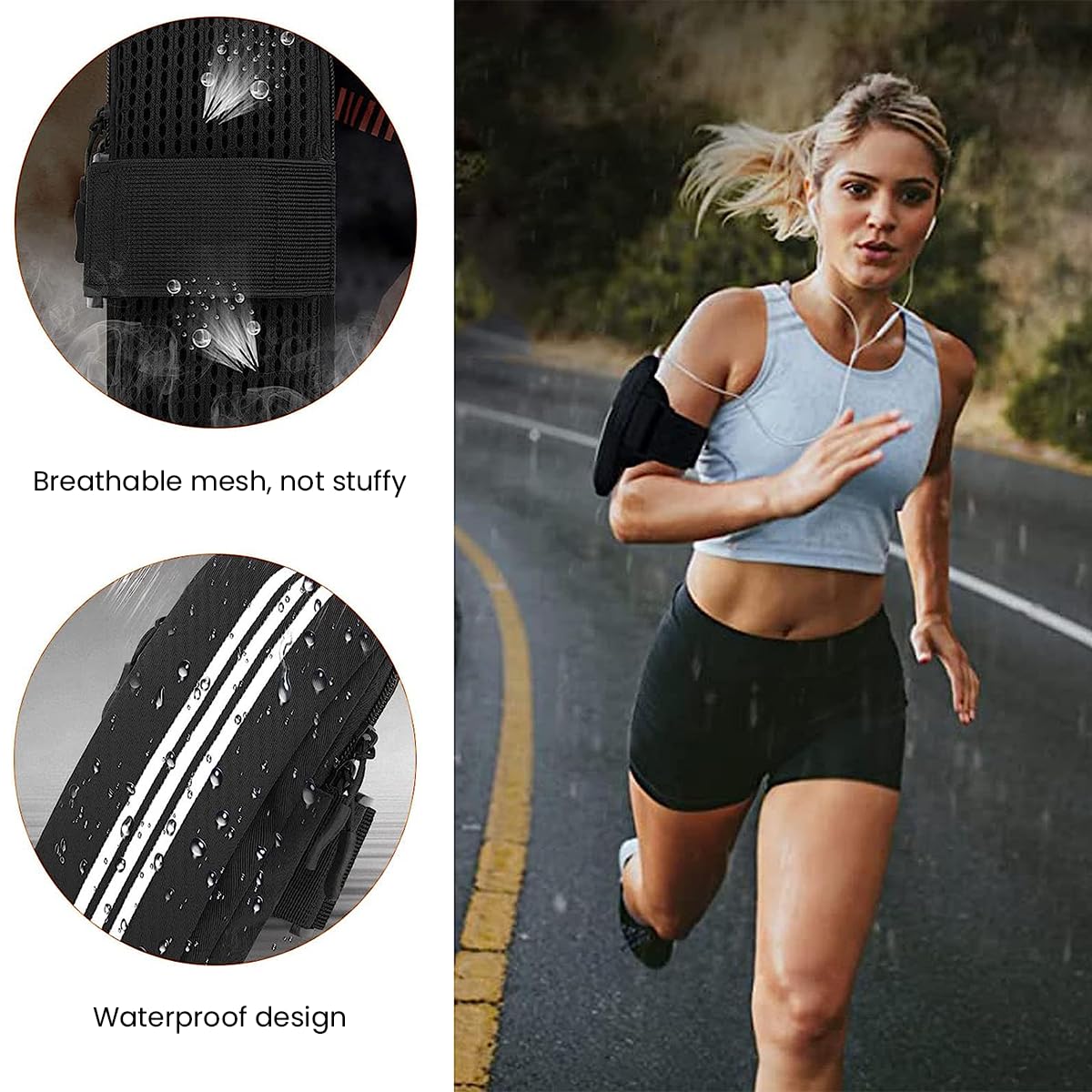 HASTHIP Armband for Running with Waterproof Oxfold Cloth and Dual Pocket Design | Fits Phones up to 7 Inches