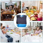HASTHIP Adult Bibs for Elderly Dining Protection featuring Waterproof Easy Clean Design 78 x 44cm Blue