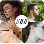 HASTHIP Anti Slip Glasses Ear Grip for Sunglasses and Eyewear featuring Soft Acrylic Sleeves | 3 Pairs Universal Fit 5mm to 12mm
