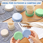 HASTHIP Collapsible Cup for Travel with Lid and Lanyard | 3 Pack Silicone Reusable Cups