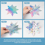 HASTHIP Christmas Snowflake Decorations for Winter Parties featuring 18PCS 3D Iridescent Paper Designs