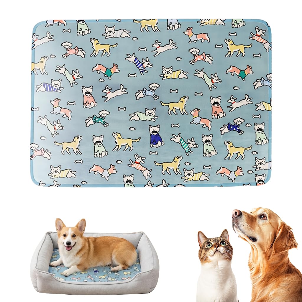 HASTHIP® Qpets Almohadilla Autoenfriante para Perros y Gatos, Activada por Presión, Sin Agua, Alfombrilla Impermeable Grande para Prevenir Golpes de Calor (90 * 65cm)