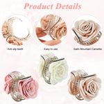 HASTHIP® 3 Piezas Clips de Garra con Flor de Rosa,Pinzas Pelo Acrílicas con Resorte Fuerte,Accesorios Elegantes para Mujeres y Niñas Estilo Medio Recogido Ligero y Duradero