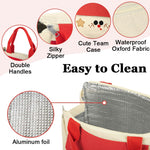 HASTHIP Cartoon Lunch Bag for Office and Picnic with Waterproof Liner and Reinforced Handles | 9.5L Red Thermal Bento Box