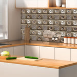 HASTHIP 3D Wall Stickers for Home Decor with 6pc 27.5 in Square Beige Wood Texture Panels