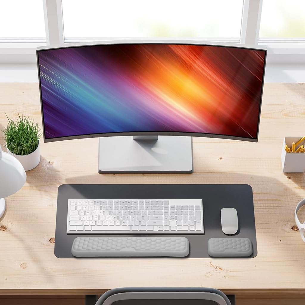 HASTHIP® Juego de reposamuñecas para teclado y ratón ergonómicos