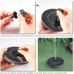 HASTHIP Solar Fountain Pump for Bird Bath and Garden with 7V 1.4W Panel | 5 Nozzles Black