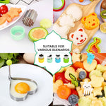 HASTHIP Cookie Cutter Shapes Set for DIY Baking with One Push Demold & 64PCS Stainless Steel Tools | Kid-Friendly Fruit Forks