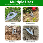 HASTHIP Weeder Hand Tool for Garden and Lawn with 6.3 in Wide Head and 11 in Handle | Iron Construction