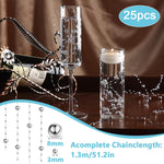 HASTHIP Pearl String for Floating Candles and Wedding Centerpieces 25pcs with 3mm and 8mm Gold Beads | Vase Filler and DIY Décor