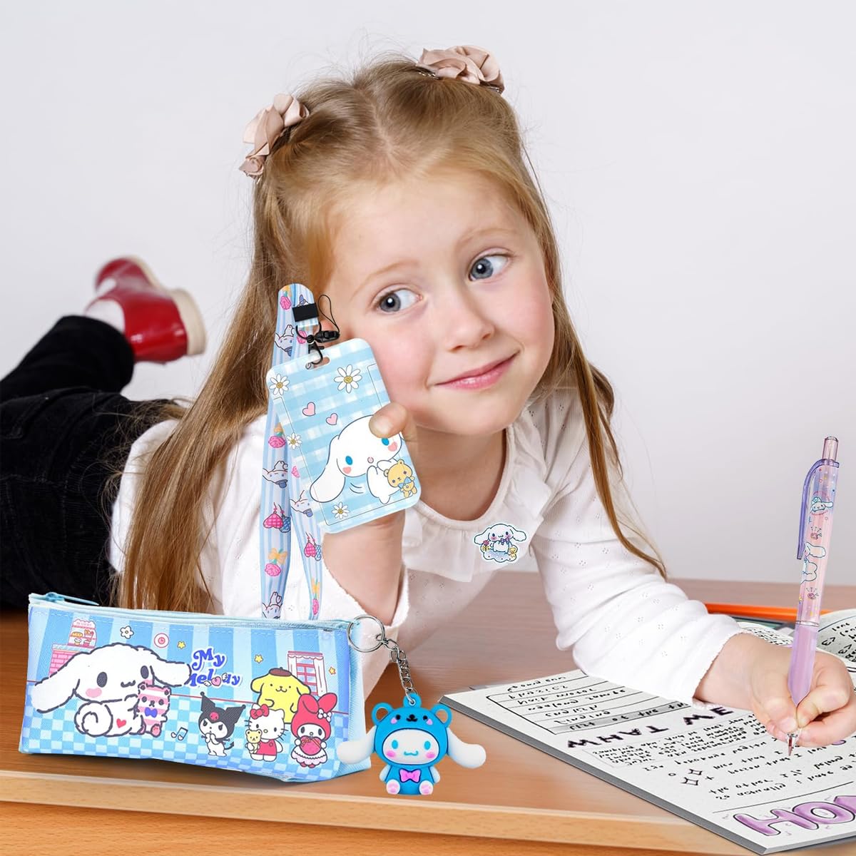 HASTHIP Cinnamoroll School Supplies Set with Notebook Pens Stickers and Pencil Pouch | Cute Gift for Girls