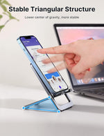 HASTHIP® SmartGadgets Universal Mobile Phone Stand for Desk, 360° Rotatable & Foldable Aluminum Adjustable Holder, Height Adjustable Cell Phone Stand Compatible with iPhone 16/15/14 Pro Max, Galaxy