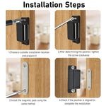 HASTHIP Magnetic Door Latch for Cabinets and Drawers featuring 12 Pack 46×15×13 mm Magnets | Plastic and Stainless Steel with Adhesive or Screw Mount