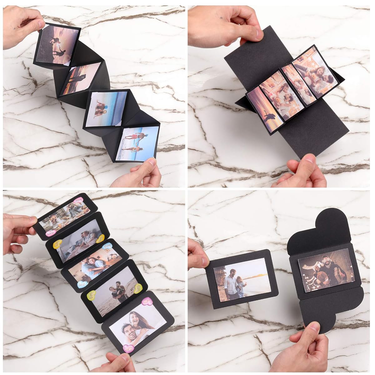 HASTHIP DIY Photo Album Gift Box for Creative Memory Sharing with Hexagon Blooming Design | Includes Tapes Templates and Photo Corner Stickers