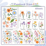 HASTHIP Wall Stickers for Home featuring 8 Sheets 102 Pcs Peel and Stick PVC Floral Decals