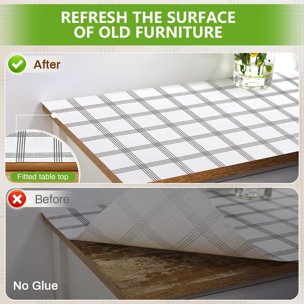 HASTHIP Cabinet Liner Mat for Shelves and Drawers with Anti Slip Check Pattern | 45cm x 300cm Waterproof PVC Sheet