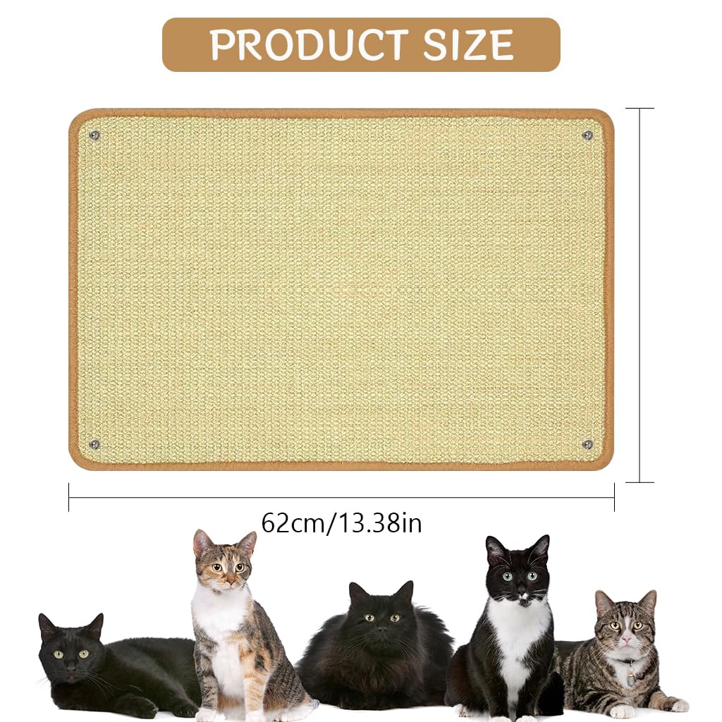 HASTHIP® Cat Wall Scratcher - Sisal Scratch Pad for Cats - Wall Scratching Post with Traceless Stickers