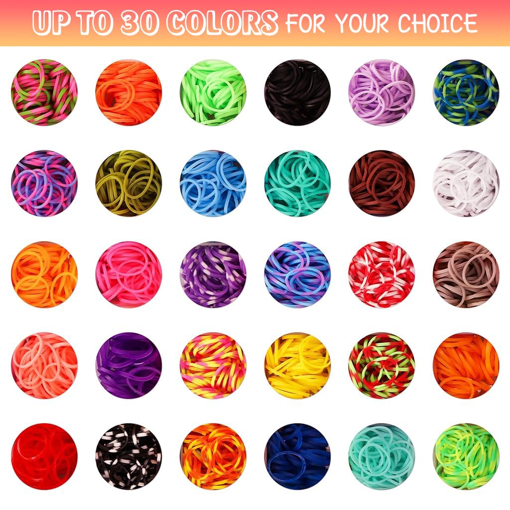 HASTHIP® Loom Bands Kit for Kids Girls,Rainbow Looms Rubber Band Craft Friendship Bracelet Making Loom Band Set With Braiding Tools,