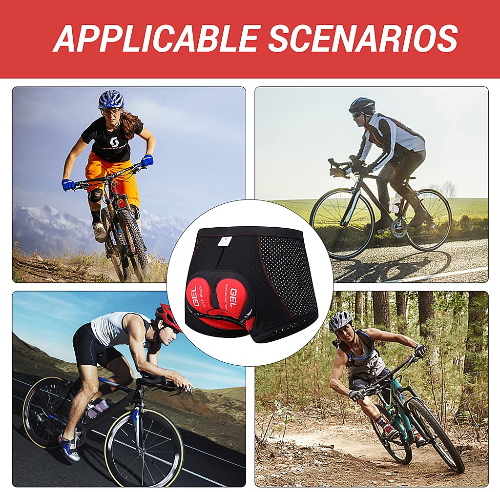 Proberos® Cycling Shorts for Men & Women with 3D Gel Padded, Sillicone and Foam Padded Underwear for Cycling, Anti-Slip Leg Grips and Sweat Resistant Bike Shorts(XL)