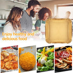 HASTHIP Air Fryer Paper Sheets for Baking and Roasting featuring 100 pcs 6.3 in non-stick liners | grease resistant disposable parchment paper