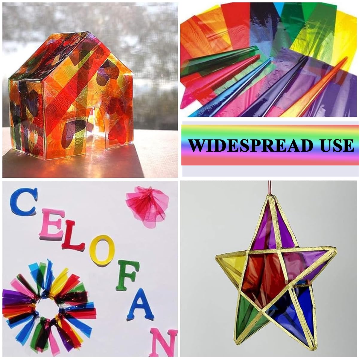 HASTHIP Gift Wrapping Paper for Candy and Crafts with 120 7.5 in Sheets in 8 Glossy Colors