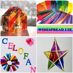 HASTHIP® 120Pcs Gift Wrapping Paper - 7.5 Inches Square Cellophane Sheets for Gift Wrap, 8 Colors, Glossy Food-Safe Wrappers for Candy, Cookies & Crafts