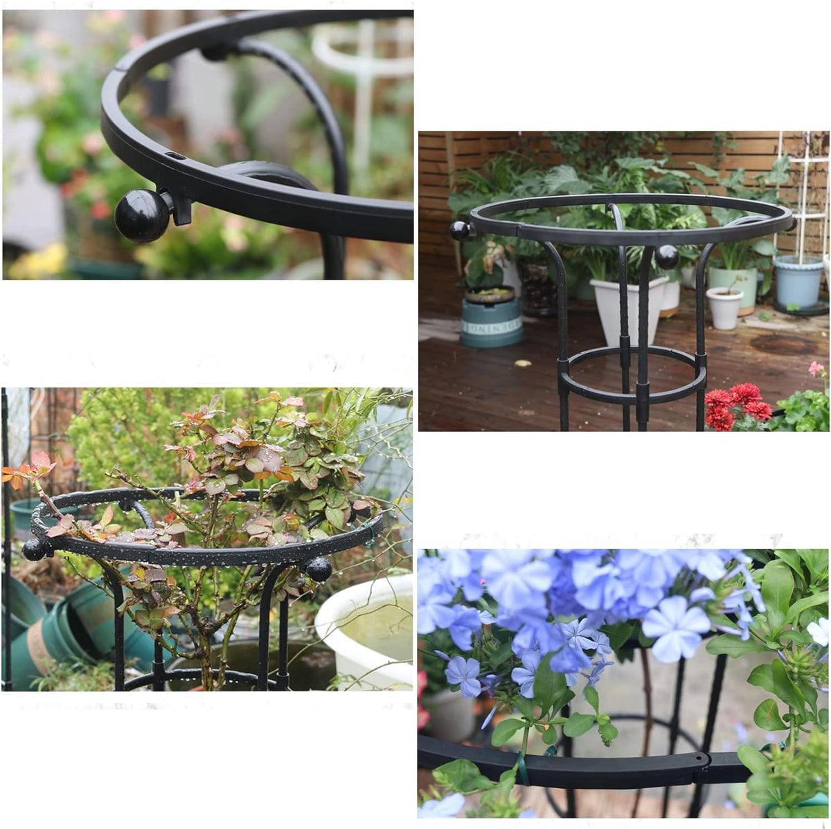 HASTHIP Metal Garden Trellis for Climbing Plants with Hollow Roof Design 90cm Height | Rust-Proof Indoor and Outdoor Support 2 PCS