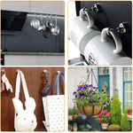 HASTHIP® Neodymium Magnets Powerful Hooks 6KG 13LBS for Fridge Heavy Duty Ceiling Hanger Towel Cup Wall White Pack of 10 Silver 3 PCS