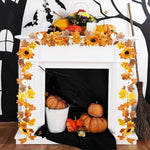 HASTHIP Autumn Maple Leaf Pumpkin Garland for Home Decor with Berries 2M 6.5FT | Fall Thanksgiving and Halloween Decoration