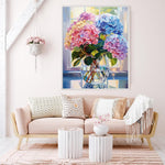 HASTHIP Diamond Painting Art Kit for Relaxing DIY Craft | 12x16 inch Hydrangea Wall Decor
