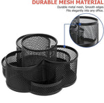 HASTHIP® Pen Stand Pen Organizer for Study Table,360° Rotating Mesh Desk Organizer with 7 Compartments