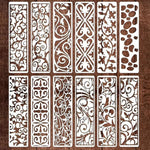 HASTHIP Painting Stencils for Home Decor and DIY Crafts featuring 12 PET Templates | Reusable Art Borders