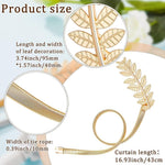 HASTHIP Curtain Tiebacks 2 Pack for Drapes featuring Adjustable Alloy Straps with Buckle Clip | Gold Leaf Carving Design