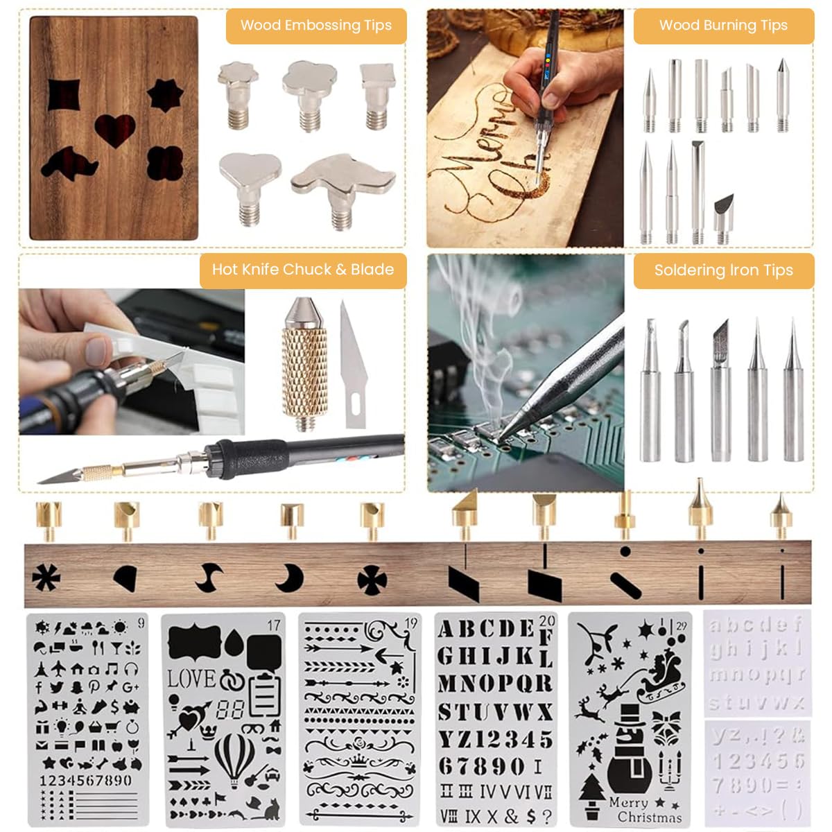 HASTHIP Pyrography Wood Burning Pen Kit 75PCS 2 in 1 60W with Adjustable Temperature | DIY Engraving and Craft Tool