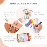 HASTHIP File Folders for Documents with 12 Envelopes and 6 Ring Binder | A6 PU Leather Notebook Set