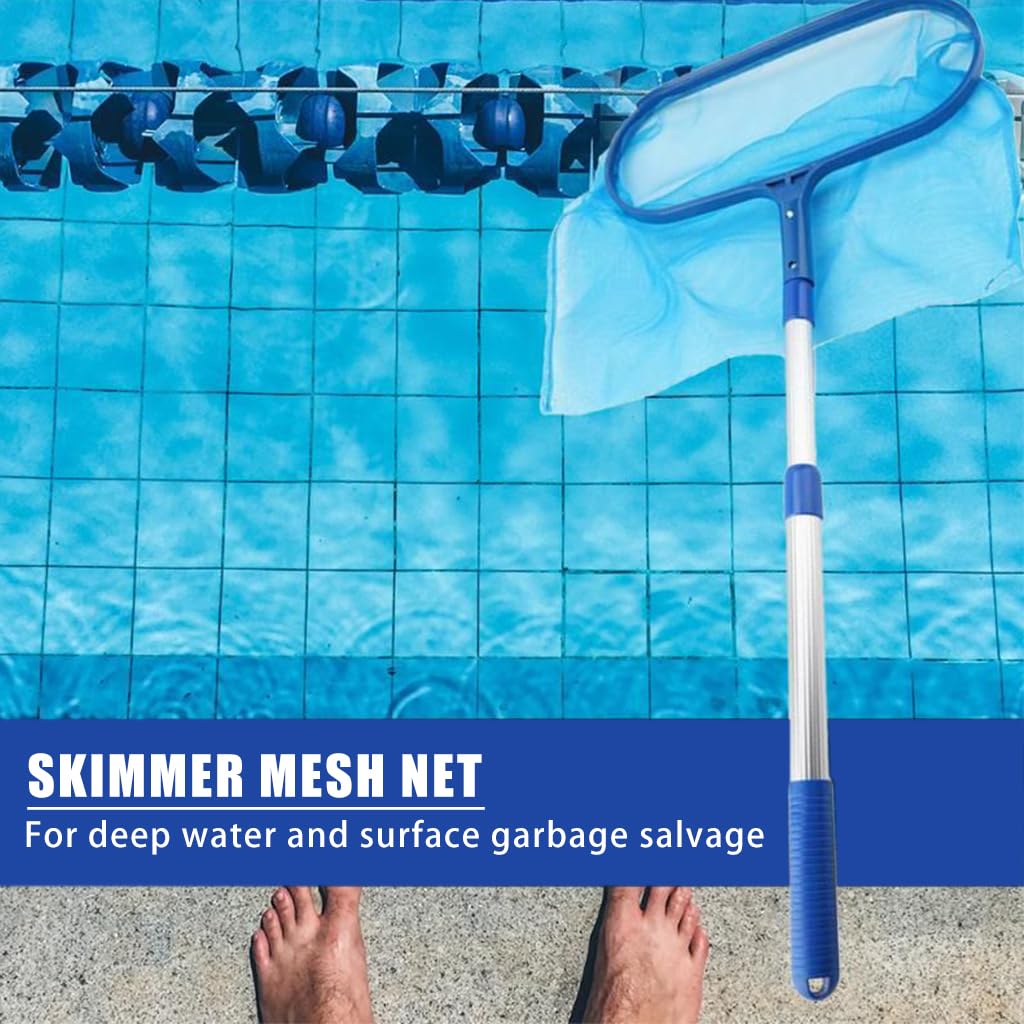 HASTHIP Swimming Pool Cleaning Net for Debris Removal with 44–105 cm Retractable Handle | Lightweight Aluminum and PP Mesh Skimmer