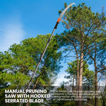 HASTHIP Manual Pruning Saw for High Branch Cutting with 9.8 ft Pole and Hooked Blade | Stainless Steel Screw-Fixed Attachment