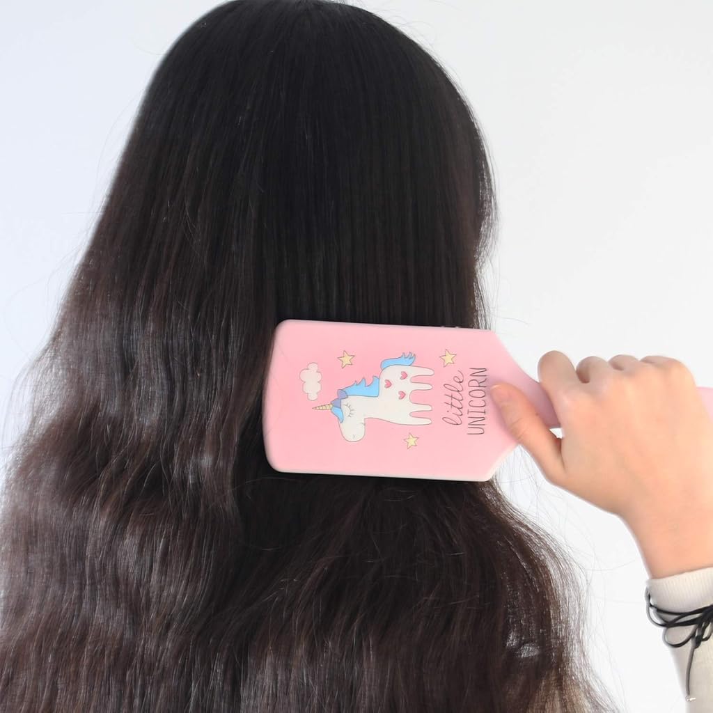 HASTHIP® Hair Brush, Pink Unicorn Hair Brush with Ball-tipped Nylon Bristle