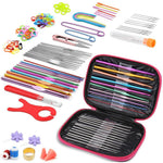 HASTHIP Crochet Hooks Set with 109 pcs aluminum hooks and case for beginners | color coded ergonomic design