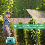 HASTHIP Battery Powered Sprayer for Garden Use with 5L Tank and 60cm Telescopic Wand | USB Rechargeable Handle