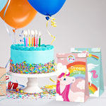 HASTHIP Unicorn Gift Bags for Birthday Parties with 18 Stickers and 2 Whimsical Designs