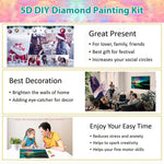 HASTHIP Diamond Painting Kit for Adults with Full Drill Rhinestones 27.5×15.7in Canvas | Aurora Lake DIY Home Wall Art